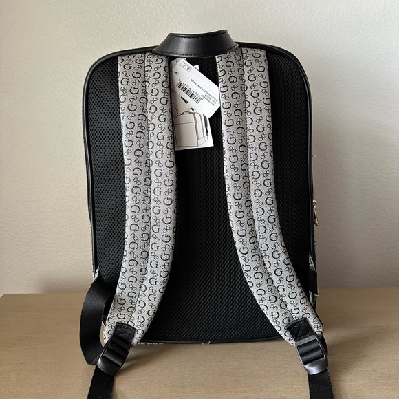 GUESS Gray Monogram Laptop Backpack - Picture 3 of 5